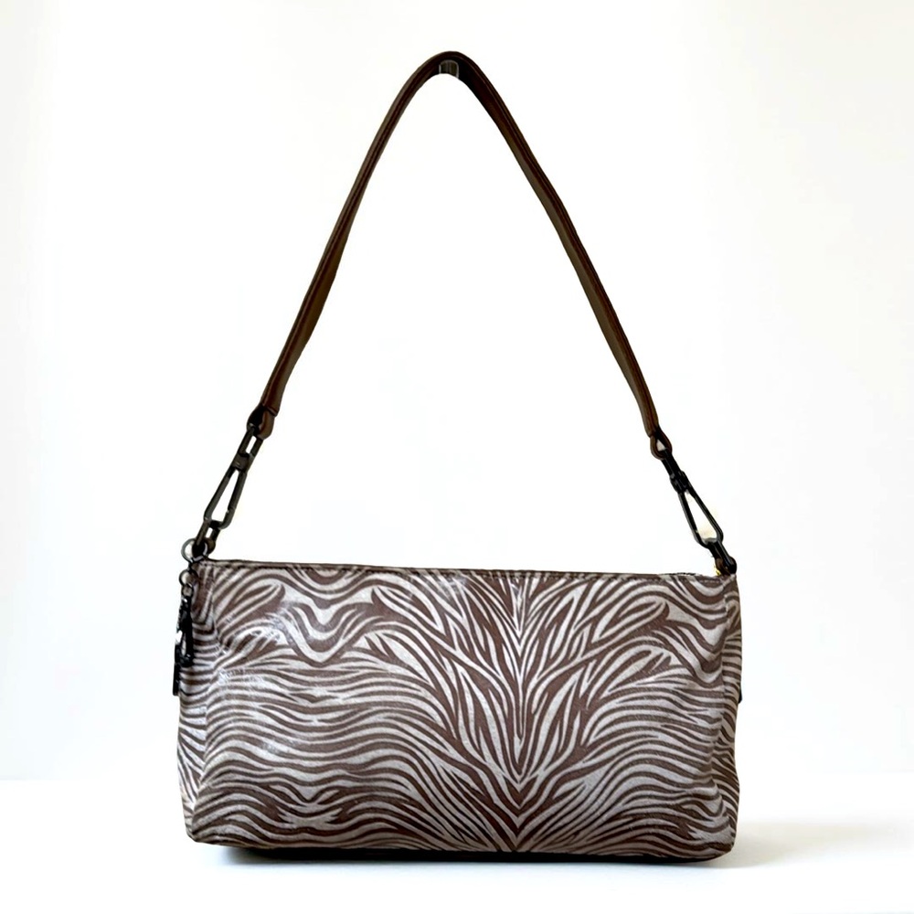 Vintage Y2K late 90’s Zebra Baguette Style Shoulder Bag